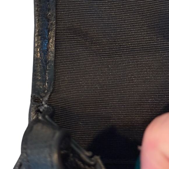 Lauren Ralph Lauren Mini Crossbody Leather Bag - Black Leather Small Handbag - Picture 10 of 16